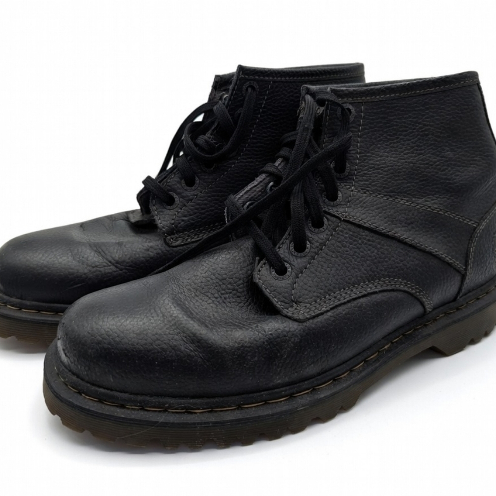 Dr. Martens Men's Size 12 Black Leather Lace-Up Boots - Worn Once!